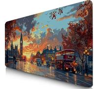 Alfombrilla Ratón XXL 80x30cm Calle Mouse Pad Gaming XXL Protector Escritorio, Desk Mat París Resiste Salpicaduras, Bordes Cosidos, Superficie Especial, Oficina Accesorios Mousepad para Familia F0-104