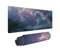 Alfombrilla Ratón XXL 80x40cm, Alfombrilla Ratón Blanco Mouse Pad Unicornio Mousepad con Base de Goma Antideslizante, Impermeable Tapete Escritorio para Gamers, PC y Portátil, Regalo Mujer -zjn2509HP