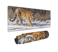 Alfombrilla Ratón XXL 80x40cm, Alfombrilla Ratón MarróN Mouse Pad Tigre Mousepad con Base de Goma Antideslizante, Impermeable Tapete Escritorio para Gamers, PC y Portátil, Regalo Mujer -zjn2509TP
