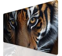 Alfombrilla Ratón XXL 80x40cm Tigre Mouse Pad Gaming XXL Protector Escritorio con Base Antideslizante, Bordes Cosidos Desk Mat Mejora la precisión y la Velocidad, Animal Mousepad para Mac y PC YG-183