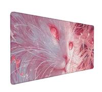 Alfombrilla Ratón XXL 900 x 300 mm, Alfombrilla Ratón Gato Mouse Pad Rosa Mousepad con Bordes Cosidos, Impermeable Tapete Escritorio Accesorios Escritorio para Jugadores, Oficina, Regalo -lsy2603TP