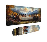 Alfombrilla Ratón XXL 900 x 300 mm, Alfombrilla Ratón Hombre Mouse Pad La úLtima Cena Mousepad con Bordes Cosidos, Impermeable Tapete Escritorio Accesorios Escritorio para Oficina -hjw26012W
