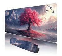 Alfombrilla Ratón XXL 900 x 400 mm Gris Alfombrilla Ratón Gaming, Flores de Cerezo Mouse Pad XXL con Base de Goma Antideslizante, Mouse Pad con Superficie Especial, Mejora Precisión y Velocidad, K-55