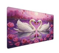 Alfombrilla Raton XXL 900 x 400 x 3 mm, Mouse Pad Grande Gaming, Alfombrilla de Raton Cisne Tapete Escritorio, Lavable Mousepad para Juegos Y Oficina, Impermeable y Antideslizante (Púrpura) -MP1421