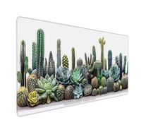 Alfombrilla ratón XXL 900 x 400 x 3mm, Almohadilla Raton Mouse Pad con Superficie Suave y Base de Goma Antideslizante, para Oficina y Gaming Planta Cactus M - 7