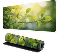 Alfombrilla Ratón XXL 900 x 400 x 3mm Verde Alfombrilla Escritorio, Hojas Mouse Pad Gaming, Mouse Mat Grande, Antideslizante Desk Pad, Alfombra Raton para Ordenador, Seguimiento Preciso r-390