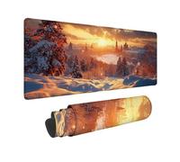 Alfombrilla Ratón XXL 900x300mm, Alfombrilla Ratón Invierno Mouse Pad Ciudad Mousepad con 3MM Bordes Cosidos, Impermeable Tapete Escritorio Accesorios Escritorio para Jugadores, Oficina -hjw2601Z3