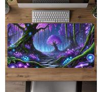 Alfombrilla Ratón XXL 900x300x2mm,Árboles morados del país de Las Maravillas Antideslizante Alfombrilla Escritorio con Bordes Cosidos,Mouse Pad Gaming para PC Office Regalo