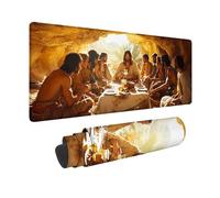 Alfombrilla Ratón XXL 900x300x3mm, Alfombrilla Ratón Amarillo Mouse Pad La úLtima Cena Mousepad con Bordes Cosidos, Impermeable Tapete Escritorio Accesorios Escritorio para Oficina -hjw26013Y