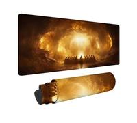 Alfombrilla Ratón XXL 900x300x3mm, Alfombrilla Ratón Amarillo Mouse Pad La úLtima Cena Mousepad con Bordes Cosidos, Impermeable Tapete Escritorio Accesorios Escritorio para Oficina -hjw2601OT