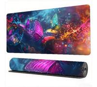 Alfombrilla Ratón XXL 900x300x3mm Color Alfombrilla Ratón Mariposa Mouse Pad Grande Gaming Large Mousemat Protector Escritorio con Bordes Cosidos Desk Mat para Jugadores, PC, Material Oficina,Model251