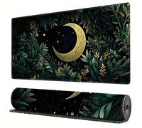 Alfombrilla Ratón XXL 900x300x3mm, Jungla Lunar Alfombrilla Escritorio Gaming Cómoda, Grande Mouse Pad con Base de Goma Antideslizante y Bordes Cosidos para Gamer, Oficina, Hogares