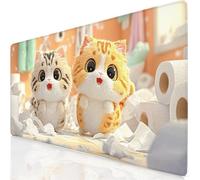 Alfombrilla Ratón XXL 900x300x3mm Lindo Mouse Pad Gaming XXL Protector Escritorio con Base Antideslizante, Bordes Cosidos Desk Mat Mejora la precisión y la Velocidad, Tigre Mousepad para PC YG-661