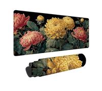 Alfombrilla Ratón XXL 900x400mm, Alfombrilla Ratón Amarillo Mouse Pad PeoníA Mousepad con 3MM Bordes Cosidos, Impermeable Tapete Escritorio Accesorios Escritorio para Jugadores, Oficina -hjw2601C6