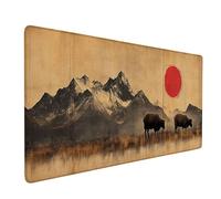 Alfombrilla Ratón XXL 900x400mm, Alfombrilla Ratón MontañA Mouse Pad Sol Mousepad con 3MM Bordes Cosidos, Impermeable Tapete Escritorio Accesorios Escritorio para Jugadores, PC, Oficina -bby2509HP