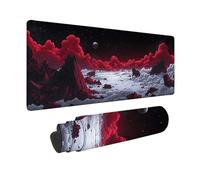 Alfombrilla Ratón XXL 900x400mm, Alfombrilla Ratón Rojo Mouse Pad Cielo Estrellado Mousepad con Bordes Cosidos, Impermeable Tapete Escritorio Accesorios Escritorio para Jugadores, Oficina -hjw2601YO
