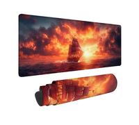 Alfombrilla Ratón XXL 900x400mm, Alfombrilla Ratón Rojo Mouse Pad Velero Mousepad con 3MM Bordes Cosidos, Impermeable Tapete Escritorio Accesorios Escritorio para Jugadores, Oficina, Regalo -hjw2601CU