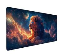 Alfombrilla Ratón XXL 900x400x3mm, Alfombrilla Ratón LeóN Mouse Pad Cielo Estrellado Mousepad con Bordes Cosidos, Impermeable Tapete Escritorio Accesorios Escritorio para Jugadores, Oficina -lsy2603A4