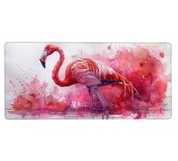 Alfombrilla Ratón XXL 900x400x3mm, Tapete Rato Flamingo,Animal Gaming Mouse Pad Impermeable, Bordes Cosidos, Grande Mousepad con Base de Goma Antideslizante Protector de Escritorio Accesorios 3-Z124