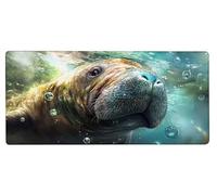 Alfombrilla Ratón XXL 900x400x3mm, Tapete Rato Morsa,Animal Gaming Mouse Pad Impermeable, Bordes Cosidos, Grande Mousepad con Base de Goma Antideslizante para Protector de Escritorio Accesorios E-3M14