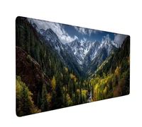 Alfombrilla Ratón XXL 90x30cm, Alfombrilla Ratón Verde Mouse Pad Paisaje Mousepad con 3MM Bordes Cosidos, Impermeable Tapete Escritorio Accesorios Escritorio para Jugadores, PC, Oficina -bby2509RS