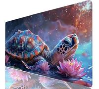 Alfombrilla Ratón XXL 90x40 cm Marrón Mouse Pad Gaming Tortuga Protector Escritorio, Precisión Velocidad Mejorada, Antideslizante Mousepad Superficie para Teclado, Jugadores, Accesorios Gaming H0-286
