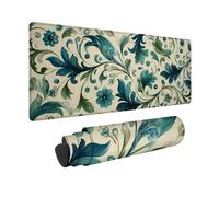 Alfombrilla Ratón XXL 90x40cm, Alfombrilla Ratón Azul Mouse Pad PatróN Mousepad con 3MM Bordes Cosidos, Impermeable Tapete Escritorio Accesorios Escritorio para Jugadores, Oficina, Regalo -hjw2601CU