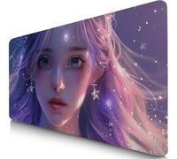 Alfombrilla Ratón XXL 90x40cm Púrpura Mouse Pad Gaming XXL Protector Escritorio, Desk Mat Hada Resiste Salpicaduras, Bordes Cosidos, Superficie Especial, Oficina Mousepad para Oficina y Familia F0-514