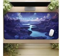 Alfombrilla Ratón XXL Abstract River, 600x300x2mm Antideslizante Alfombrilla Escritorio, Mejora la Precisión y Velocidad, Grande Tamaño Mouse Pad con Bordes Cosidos para Oficina, Hogare