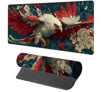 Alfombrilla Ratón XXL áGuila, Alfombrilla Escritorio 600x300x3mm Flor, Mousepad Gaming con Base de Goma Antideslizante, Protector Escritorio, Desk Mat con Bordes Cosidos, Accesorios Gaming, PC 1-1215
