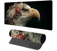 Alfombrilla Ratón XXL áGuila, Alfombrilla Escritorio 700x400x3mm Flor, Mousepad Gaming con Base de Goma Antideslizante, Protector Escritorio, Desk Mat con Bordes Cosidos, Accesorios Gaming, PC I-6983