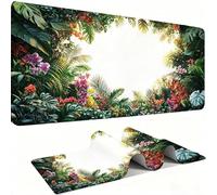 Alfombrilla Ratón XXL Alfombrilla Escritorio 1000 x 500 mm Mouse Pad Gaming Precisión y la Velocidad, tapete Escritorio Base de Goma Antideslizante y Bordes Cosidos para Oficina, Planta Hojas w0w-78