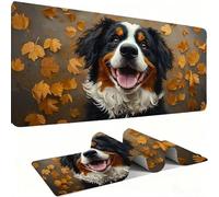Alfombrilla Ratón XXL Alfombrilla Escritorio 1000 x 500 mm Mouse Pad Gaming Precisión y la Velocidad, tapete Escritorio Base de Goma Antideslizante y Bordes Cosidos para Oficina, Hojas Perro w0w-23
