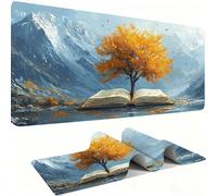 Alfombrilla Ratón XXL Alfombrilla Escritorio 1000 x 500 mm Mouse Pad Gaming Precisión y la Velocidad, tapete Escritorio Base de Goma Antideslizante y Bordes Cosidos para Oficina, Otoño árbol w0w-534