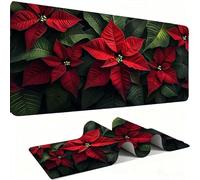 Alfombrilla Ratón XXL Alfombrilla Escritorio 1000 x 500 mm Mouse Pad Gaming Precisión y la Velocidad, tapete Escritorio Base de Goma Antideslizante y Bordes Cosidos para Oficina, Hojas Rojo w0w-21