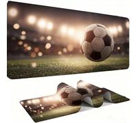Alfombrilla Ratón XXL Alfombrilla Escritorio 1200 x 600 mm Mouse Pad Gaming Precisión y la Velocidad, tapete Escritorio Base de Goma Antideslizante y Bordes Cosidos Oficina, fútbol Brillando w0w-121