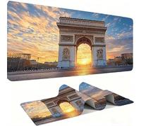 Alfombrilla Ratón XXL Alfombrilla Escritorio 700 x 300 mm Mouse Pad Gaming Precisión y la Velocidad, tapete Escritorio Base de Goma Antideslizante y Bordes Cosidos, Arco del Triunfo Paisaje w0w-583
