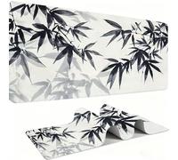 Alfombrilla Ratón XXL Alfombrilla Escritorio 700 x 300 mm Mouse Pad Gaming Precisión y la Velocidad, tapete Escritorio Base de Goma Antideslizante y Bordes Cosidos, Hojas de bambú Pintura w0w-80