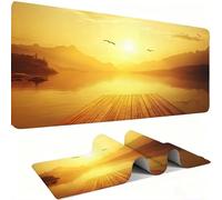 Alfombrilla Ratón XXL Alfombrilla Escritorio 800 x 300 mm Mouse Pad Gaming Precisión y la Velocidad, tapete Escritorio Base de Goma Antideslizante y Bordes Cosidos, Puesta de Sol Paisaje 7 w0w-450