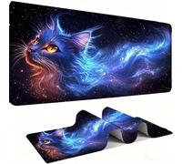 Alfombrilla Ratón XXL Alfombrilla Escritorio 800 x 300 mm Mouse Pad Gaming Precisión y la Velocidad, tapete Escritorio Base de Goma Antideslizante y Bordes Cosidos para Oficina, Animal Cat 3 w0w-1174