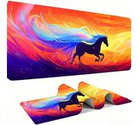 Alfombrilla Ratón XXL Alfombrilla Escritorio 800 x 300 mm Mouse Pad Gaming Precisión y la Velocidad, tapete Escritorio Base de Goma Antideslizante y Bordes Cosidos Oficina, Caballo Fantástico w0w-395