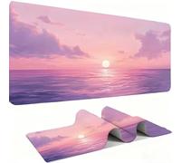 Alfombrilla Ratón XXL Alfombrilla Escritorio 800 x 400 mm Mouse Pad Gaming Precisión y la Velocidad, tapete Escritorio Base de Goma Antideslizante y Bordes Cosidos, Puesta de Sol Paisaje 4 w0w-423