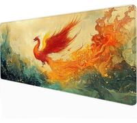 Alfombrilla Ratón XXL/Alfombrilla Escritorio 800x300 mm - Mouse Pad Gaming Fénix - Mousepad - Pájaro - Tapete Escritorio - Mejora la Precisión la Velocidad con Base de Goma Antideslizante -88183