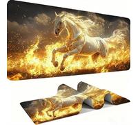 Alfombrilla Ratón XXL - Alfombrilla Escritorio, Caballo De Fuego Mouse Pad Mejora Velocidad Precisión, Antideslizante Mousepad, Resistente Salpicaduras Protector Mesa Escritorio 900x400x3mm j0xk-655