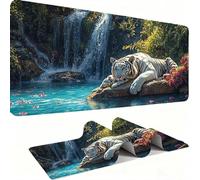 Alfombrilla Ratón XXL - Alfombrilla Escritorio, Cascada Del Tigre Blanco Mouse Pad Mejora la Velocidad y Precisión, Antideslizante Mousepad, Resistente Protector Mesa Escritorio 1500x800x3mm j0xk-1060
