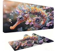 Alfombrilla Ratón XXL - Alfombrilla Escritorio, Flores De Hippocampus Mouse Pad Mejora la Velocidad y Precisión, Antideslizante Mousepad, Resistente Protector Mesa Escritorio 600x300x3mm j0xk-811