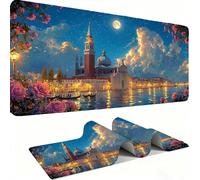 Alfombrilla Ratón XXL - Alfombrilla Escritorio, Flores De La City Mouse Pad Mejora Velocidad Precisión, Antideslizante Mousepad, Resistente Salpicaduras Protector Mesa Escritorio 800x300x3mm j0xk-987
