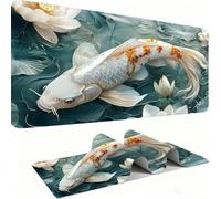 Alfombrilla Ratón XXL - Alfombrilla Escritorio, Koi Lotus Mouse Pad Mejora la Velocidad y Precisión, Antideslizante Mousepad, Resistente a Salpicaduras Protector Mesa Escritorio 1200x600x3mm j0xk-802