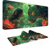 Alfombrilla Ratón XXL - Alfombrilla Escritorio, Leopardo Femenino Mouse Pad Mejora Velocidad Precisión, Antideslizante Mousepad, Resistente Salpicaduras Protector Mesa Escritorio 800x400x3mm j0xk-375