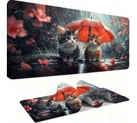 Alfombrilla Ratón XXL - Alfombrilla Escritorio, Paraguas Para Gatos Mouse Pad Mejora Velocidad Precisión, Antideslizante Mousepad, Resistente Salpicaduras Protector Mesa Escritorio 700x300x3mm j0xk477